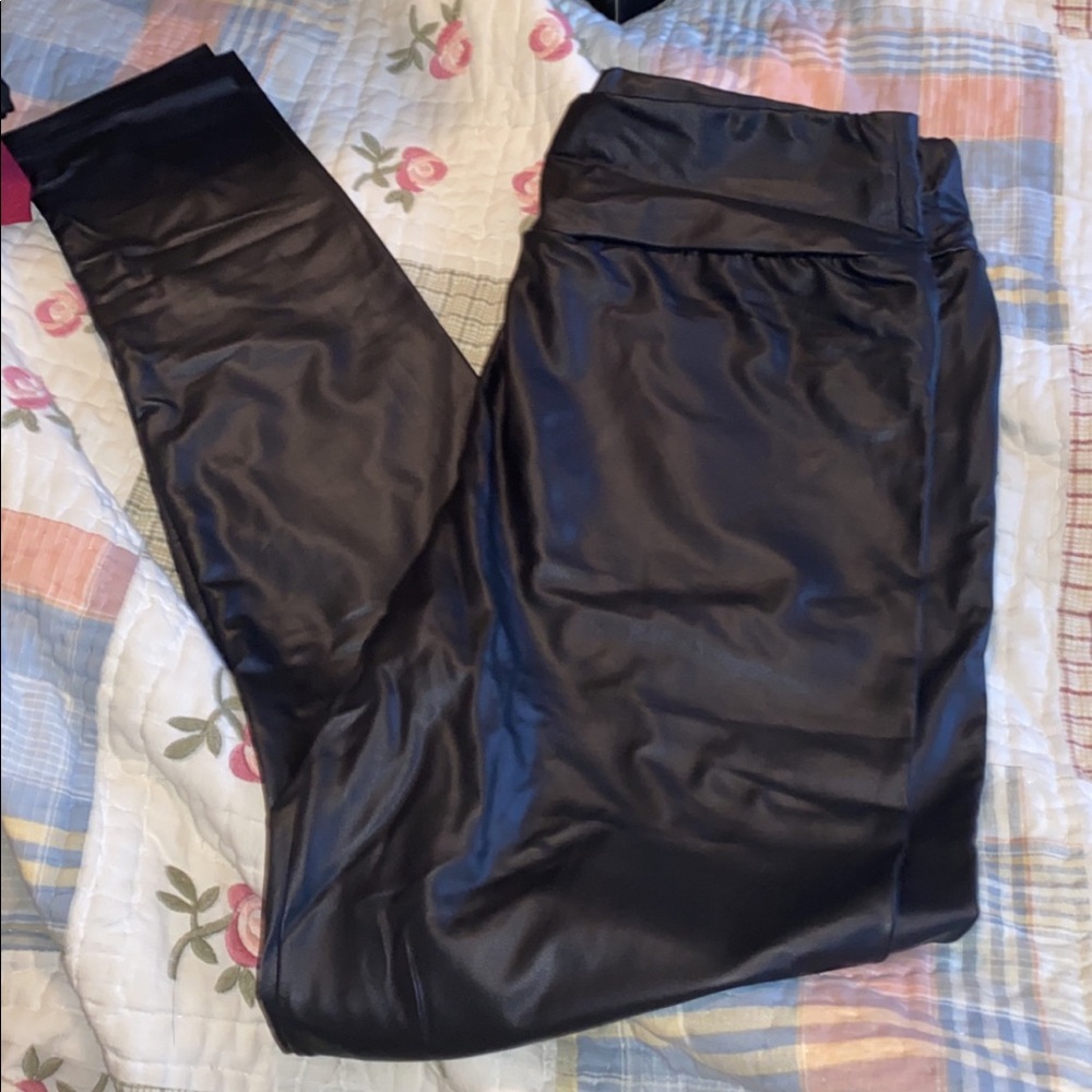 Black pleather pants, brand new